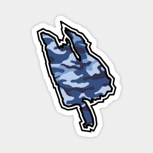 Thetis Island Silhouette in Blue Camouflage Pattern - Army Camo - Thetis Island Magnet