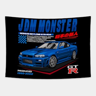 NISSAN SKYLINE GTR-R34 (BLUE) Tapestry