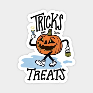 Tricks and some Treats Funny Halloween Pumpkin Magnet