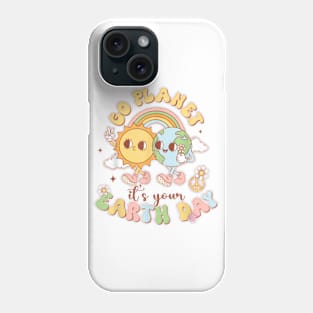 Go Planet Its Your Earth Day 2024 Teacher Kids Cute Earth Phone Case