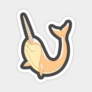 Happy Carefree Narwhal Magnet