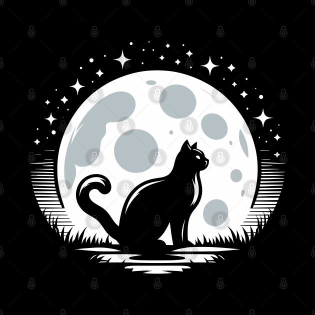 Cat and Moon by ArtPixy