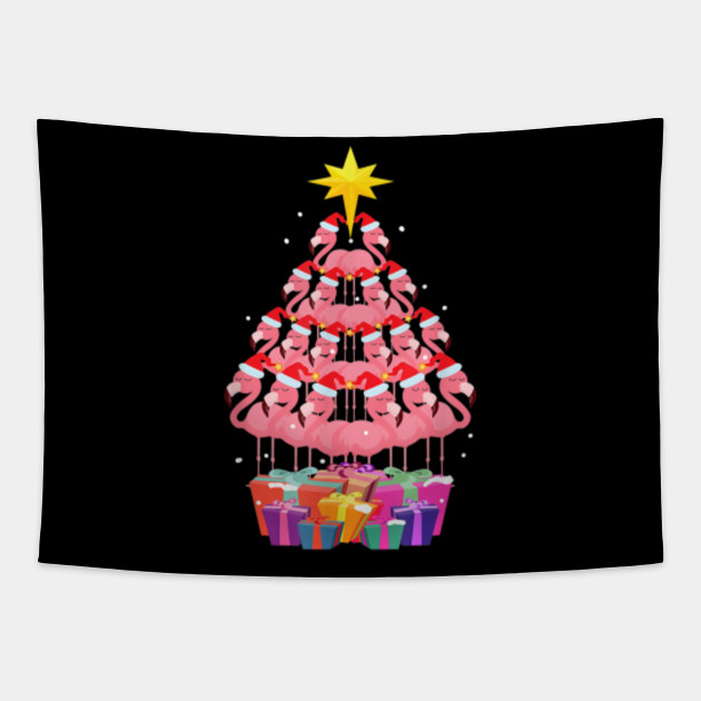 Flamingo Ugly Christmas Tree Funny Gift Flamingo Tapestry Teepublic Au