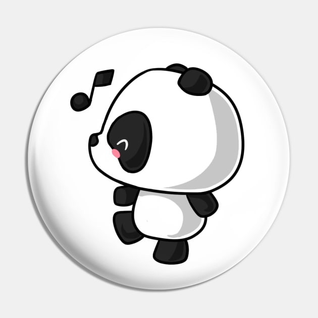 Kawaii panda signing Pin by Japanese Designs