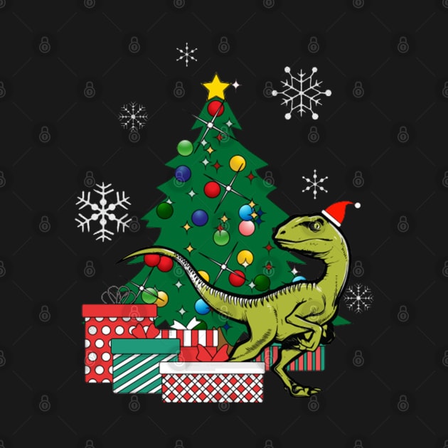 Velociraptor Around The Christmas Tree by squids_art