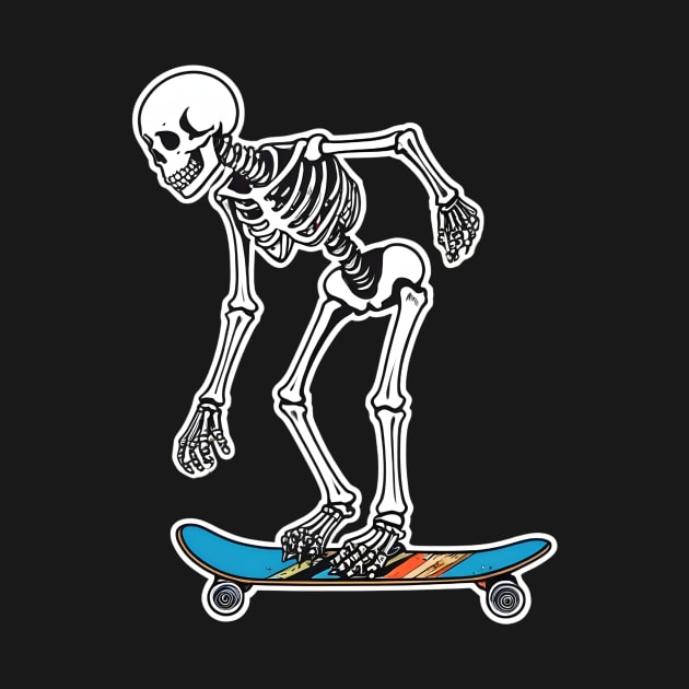 Skeleton Doing Trick On Skateboard by Riso90