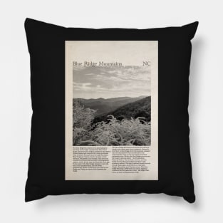 Blue Ridge Mountains Vintage Encyclopedia Page Pillow