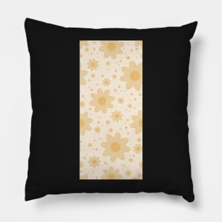 Bold and sweet retro floral in creams and buttery yellows Pillow