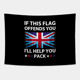 If This Flag Offends You I'll Help You Pack, United Kingdom flag Tapestry