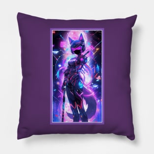 Anime Sci-Fi Cat Girl | Quality Anime Girl Artwork | Manga Girl Anime Art Pillow