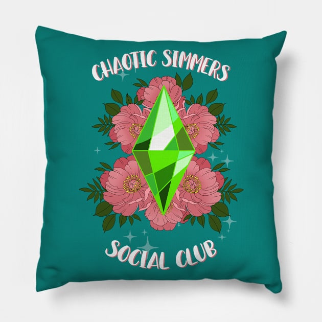 Chaotic Simmers Social Club Pillow by S3_Illustration