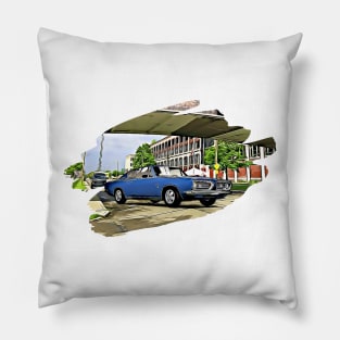 Plymouth Barracuda Detroit Print Pillow