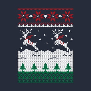 Jumping Deer Christmas Ugly T-Shirt