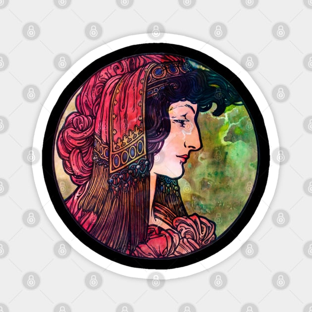Belle Art Nouveau Lady Magnet by Heartsake