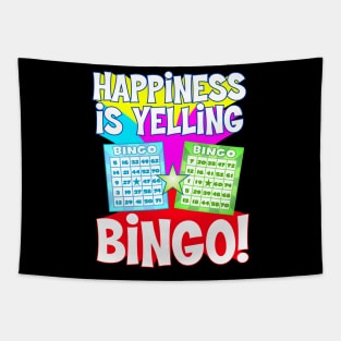 Funny Bingo Queen - Happiness is Yelling Bingo! T-Design Tapestry