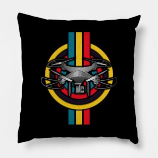 Retro Drone Pilot Quadcopter Flying Vintage Pilot Pillow