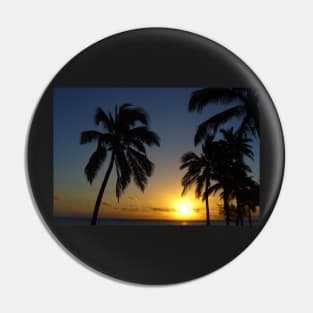 Palm Trees Sunset in Paradise Pin