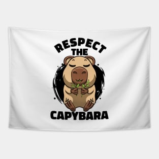 Respect The Capybara Lover Rodent Cute Animal Funny Capybara Tapestry