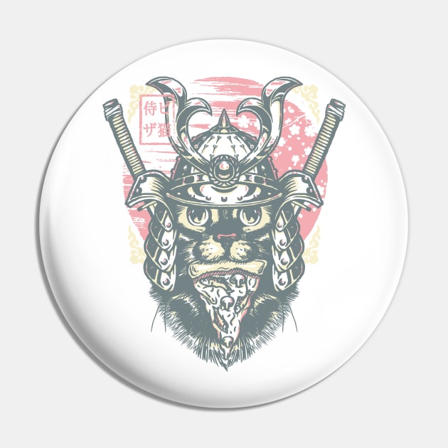 Samurai Pizza Cat Pin by CoDDesigns