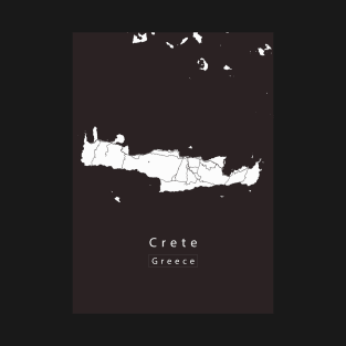 Crete Greece Island Map T-Shirt