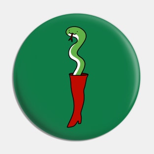 Red Thigh High Boot Snake Pin