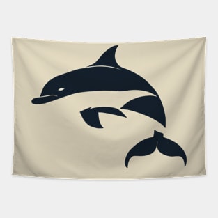 Black and White Dolphin Tapestry