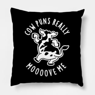 Cow Puns Really Mooove Me Cute Animal Pun Pillow