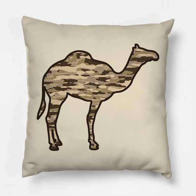 Desert camouflage Mosaik Style dromedary Pillow by Destroyed-Pixel