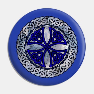 Blue Celtic Shield Knot Pin