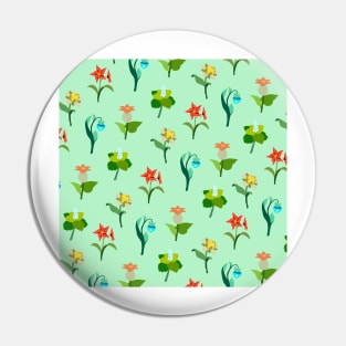 Mondstadt Flowers Print (Turquoise) Pin