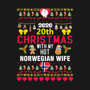 2020 20th Christmas With My Hot Norwegian Wife T-Shirt