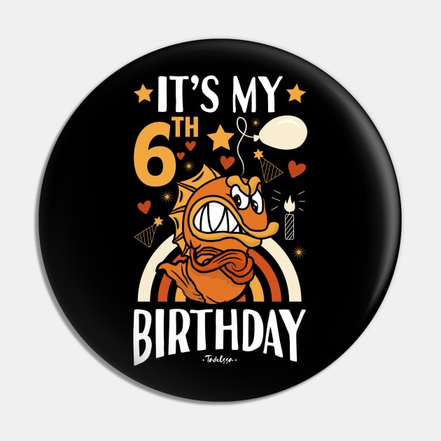 6th Birthday Fish Pin by Tesszero