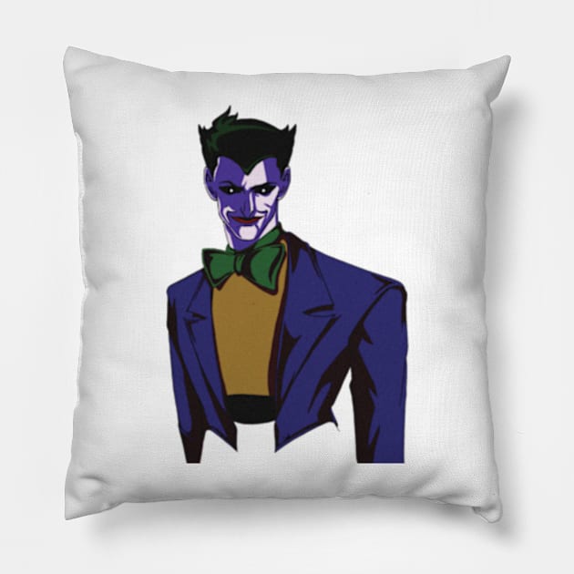 The Dot-Eyed Joker - Dark Fan Art Pillow by Branigan