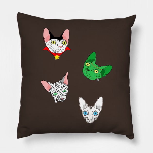 halloween sphynx stripes Pillow by B0red