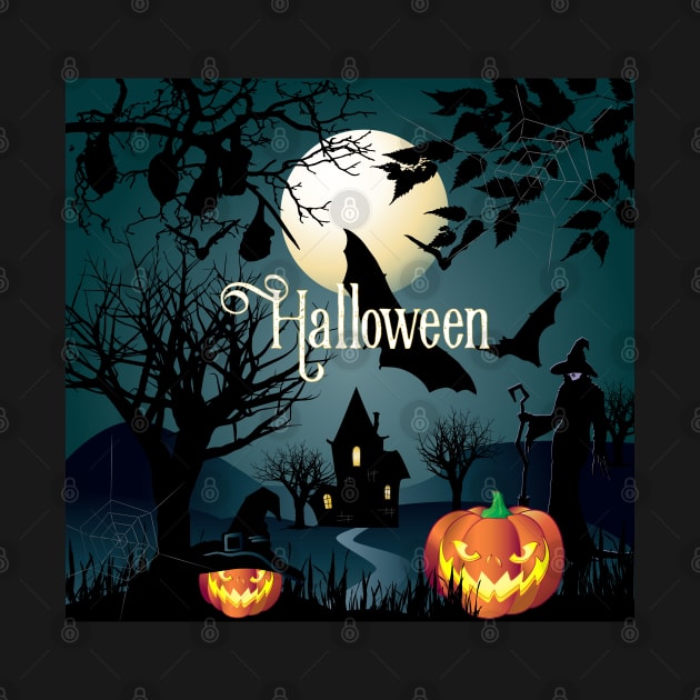 Halloween night party illustration by sofiartmedia