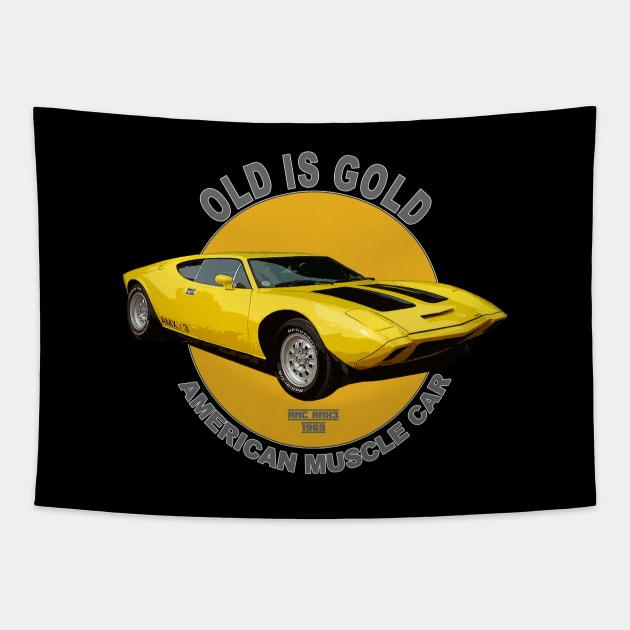 AMX American Muscle Car 60s 70s Old is Gold Tapestry by Jose Luiz Filho