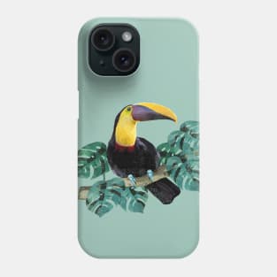 Polygonal art of toucan bird with grunge texture. Phone Case