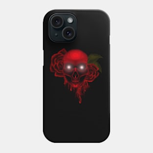 Ghostly horror halloween - Skull and flowers Phone Case