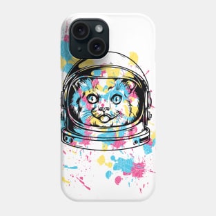 Paint Spatter Space Kitty Phone Case