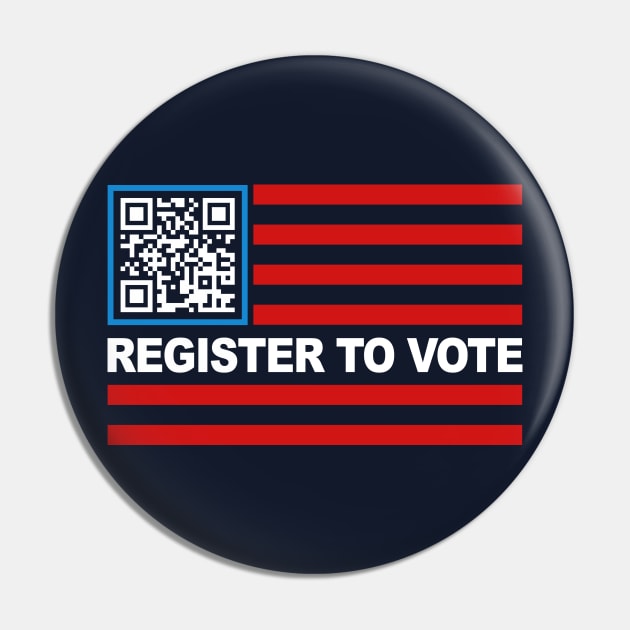 Register To Vote American Flag QR Code Pin by TextTees