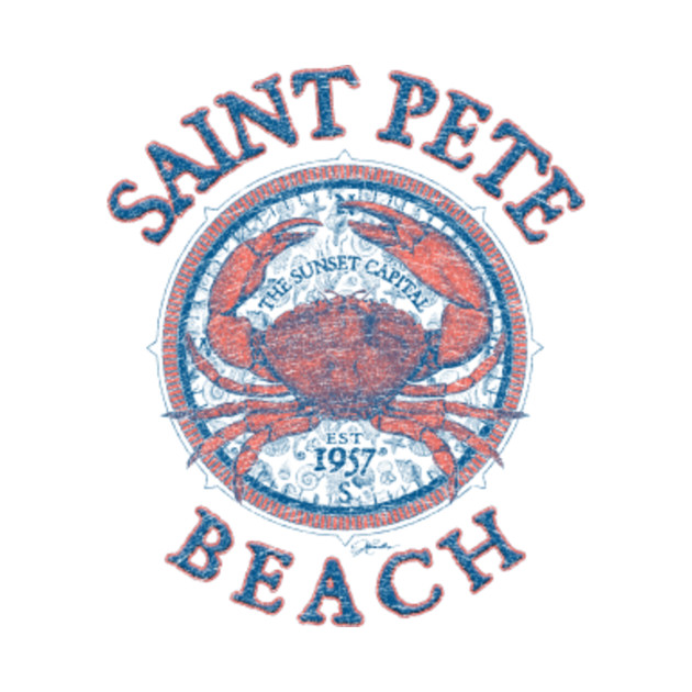 Saint Pete Beach, Florida, with Stone Crab on Wind Rose (Two-Sided) by jcombs