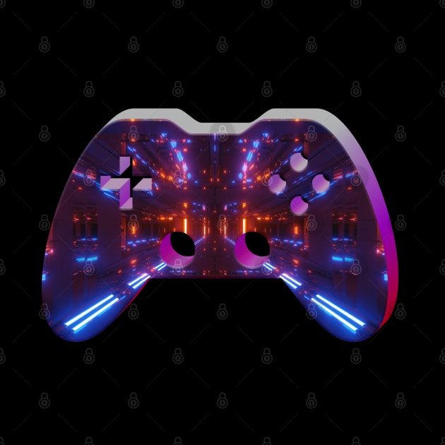 Futuristic Abstract Lights - Gaming Gamer Abstract - Gamepad Controller - Video Game Lover - Graphic Background by MaystarUniverse