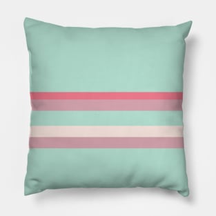 A singular batter of Pale Chestnut, Powder Blue, Misty Rose and Light Coral stripes. Pillow