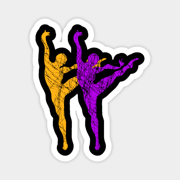 Creative Colorful Dancers Modern Art Style Magnet by jazzworldquest