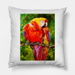 Parrot with coffee bean Pillow