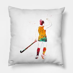 Field Hockey Player Girl Pillow