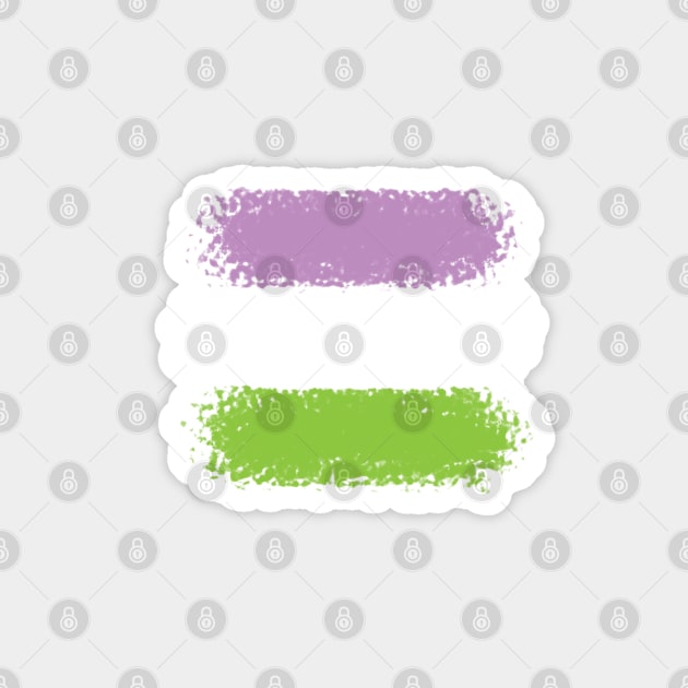 Non binary flag - crayon Magnet by Ranp