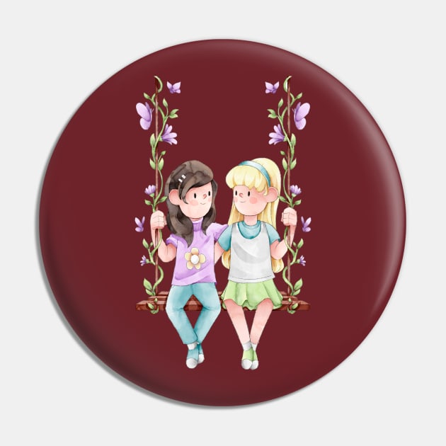 Friendship Girl Pin by Mako Design 