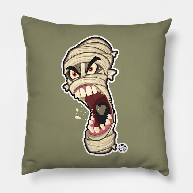 Mummy Rage Pillow by Goin Ape Studios