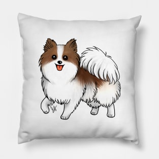 Dog - Pomeranian - Brown and white Pillow